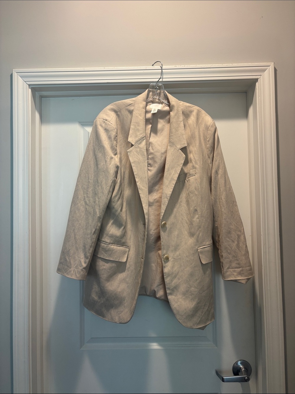 H&M Light Cream Single-Breasted Blazer Jacket